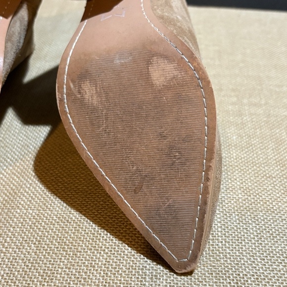 Marc Fisher Alva Women Taupe Suede Pointy Toe Ankle Block Heel Booties Sz 10M - Picture 9 of 13